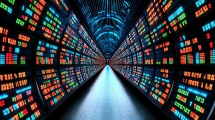 Wall Mural - Vibrant Stock Market Data Visualization