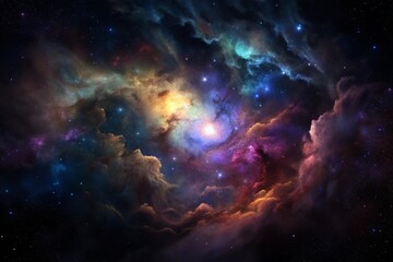 Wall Mural - colorful nebula clouds are made up of colorful clouds of interstellar gas.