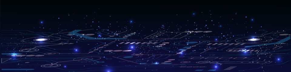 Wall Mural - future technology, abstract hi speed digital internet. blue cyber security concept background. vecto
