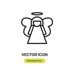 Leinwandbilder - Angel icon vector. Linear-style sign for mobile concept and web design. Angel symbol illustration. Pixel vector graphics - Vector.	
