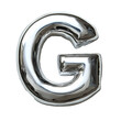© Maestro - Chrome letter G on white background isolated transparent