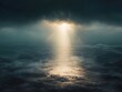 © Bussakon - Beam of Light Piercing Through Dark Clouds Illuminating the Landscape