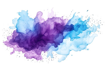 Wall Mural - blue purple watercolor stain splash isolated on white or transparent png