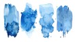 © Vlad - Watercolor Strokes. Blue Brush Stains Set for Invitation Card Design