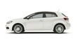 © Anton - Modern white hatchback car on a white background, side view.