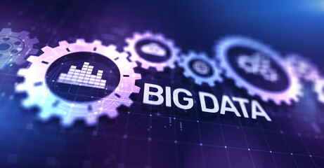 Wall Mural - big data analytics platform, business intelligence and modern technology concept on vitual screen.