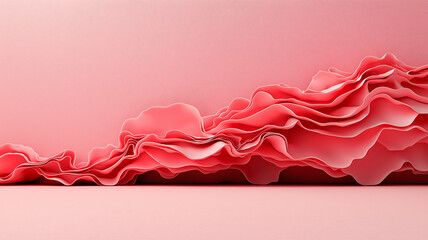 Aufkleber - Soft pink abstract background with layered, cloud like formations creating serene and artistic atmosphere. gentle curves and shades evoke sense of calm and creativity