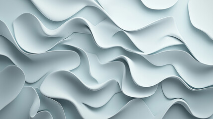 Leinwandbilder - Soft, cloud like abstract background with flowing, layered forms creating serene and calming visual effect. gentle curves and smooth textures evoke sense of tranquility and fluidity