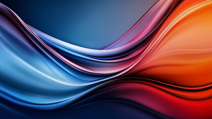 Poster - Dynamic abstract background with flowing blue and red waves, creating sense of movement and energy. smooth curves and vibrant colors evoke modern and futuristic feel