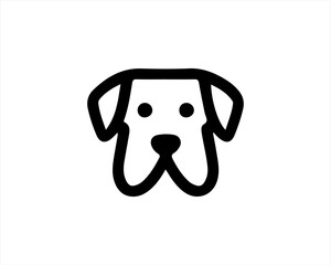Naklejka na meble Dog head logo icon. Silhouette simple. Flat style. Black dog face.Dog logo design template. Vector illustration Animal Logotype concept. 
