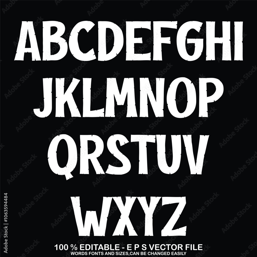black and white hand lettering alphabet design, handwritten brush ...