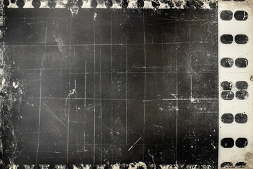 Poster - A black-and-white texture of an old film negative, with dust, scratches, and dirt.