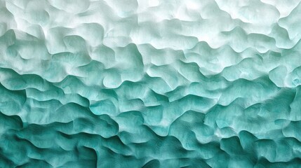 Wall Mural - Textured waves of blue and green shades create a calming, serene background.