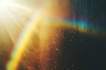 Wall Mural - rainbow, sunlight on the wall, halo effect, light and shadow.
