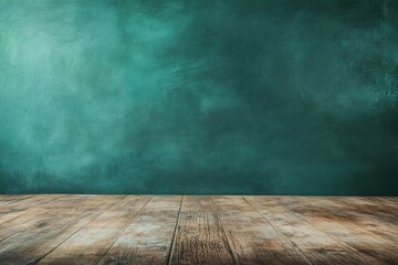 Wall Mural - a green chalkboard background with space for text or graphics, creating an empty school blackboard t