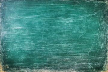 Wall Mural - a green chalkboard background with space for text or graphics, creating an empty school blackboard t