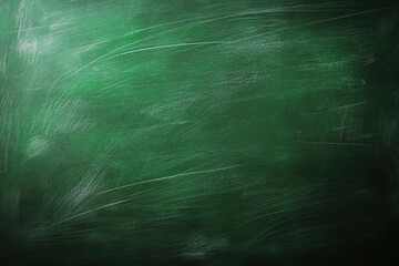Wall Mural - a green chalkboard background with space for text or graphics, creating an empty school blackboard t