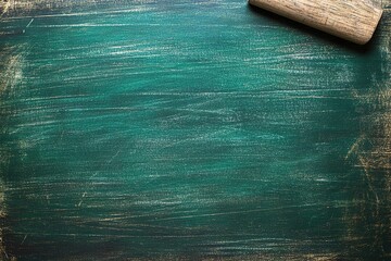 Wall Mural - a green chalkboard background with space for text or graphics, creating an empty school blackboard t