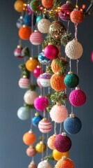 beautiful stylish bright colorful christmas garlands