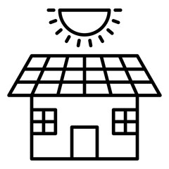 Poster -  Eco house icon, outline vector illustration