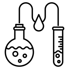 Wall Mural - Chemical analysis icon, outline vector illustration