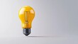 © KN Studio - Bright Idea: A single yellow light bulb illuminates a simple white background, symbolizing the spark of innovation and the potential for new ideas.
