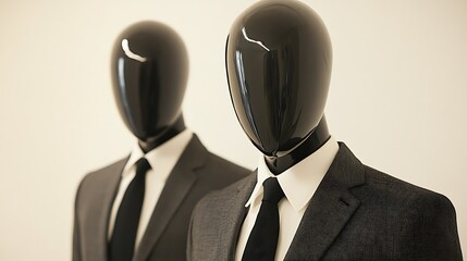 Wall Mural - Two Business Mannequins Close Up in Formal Attire