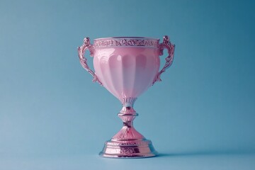 Wall Mural - Pink Trophy on Blue Surface