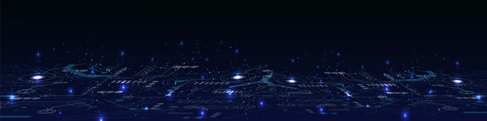 Wall Mural - future technology, abstract hi speed digital internet. blue cyber security concept background. vecto
