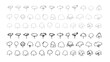 © feipco - Minimal style cad tree line drawing, Side view, set of graphics trees elements outline symbol for architecture and landscape design drawing. Vector illustration in stroke fill in white. Tropical, oak
