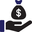 © CURIOUS TALENTS - Money bag on the hand  icon