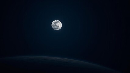 Wall Mural - a high quality close-up image of the moon in the night sky, showing craters and shadows, glow, moon