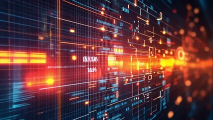 Wall Mural - technology circuit background featuring intricate circuit designs, glowing connections,