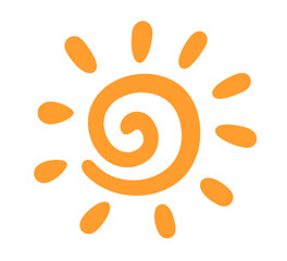 Wall Mural - aztec tribal sun hand drawn doodle vector clip art