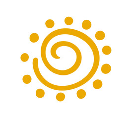 Wall Mural - aztec tribal sun hand drawn doodle vector clip art