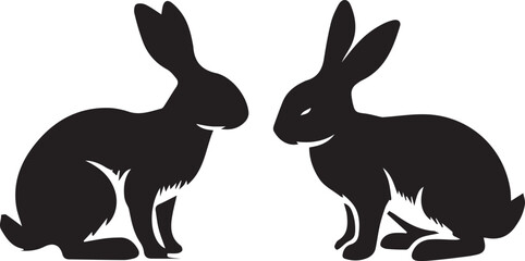 Wall Mural - Rabbit silhouette vector EPS SET