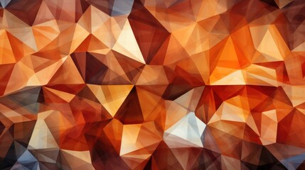 Wall Mural - abstract geometric pattern of interlocking triangles in vibrant orange and brown hues