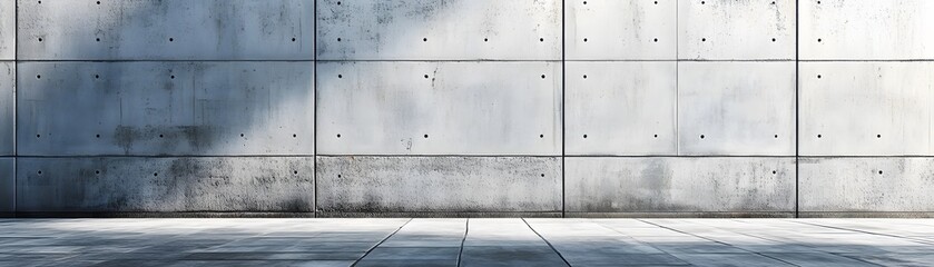 Wall Mural - Concrete Wall and Tile Floor with Light and Shadow