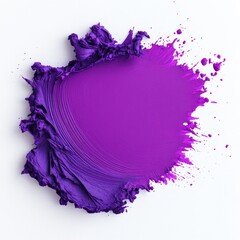 Wall Mural - Abstract purple paint splatter on white background.