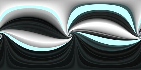 Wall Mural - seamless hdri texture, 360 panorama environment map, swirling black tunnel with white and blue light