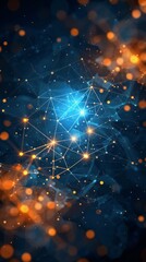 Wall Mural - an innovative representation of a global network of interconnected devices showcasing vibrant connec