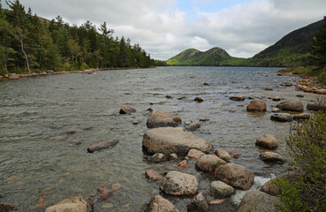 Wall Mural - Landscape with Jordan Pond, Acadia National Park, Maine