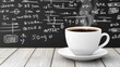 © Pricha.RT - Coffee Cup with Chalkboard Background and Math Equations