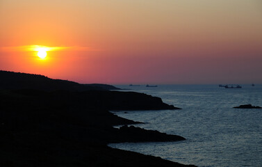 Sticker - A Sunset view from the Bosphorus entrance in Istanbul, Turkey