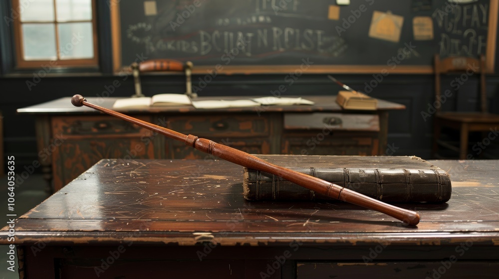 Corporal Punishment Instruments in School Setting Stock Illustration ...