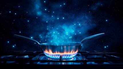 Wall Mural - cooking pot in the fire