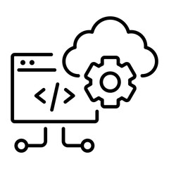 API icon in outline style