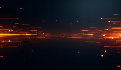 futuristic dark background features glowing orange lines suitable technology design projects