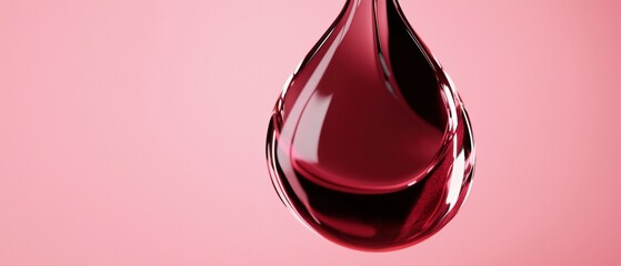 Poster - A drop of red liquid is falling from a bottle