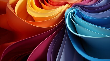 Wall Mural - colorful shapes form a striking rainbow pattern over a lively bright background, radiating positivit
